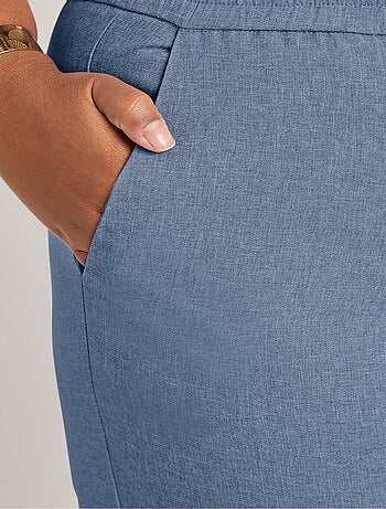 Pantalon droit ceinture semi-élastiquée