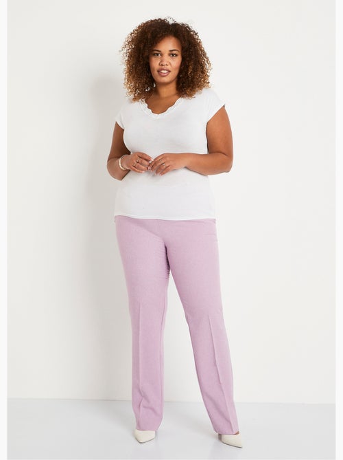Pantalon droit ceinture semi-élastiquée - Kiabi
