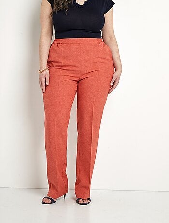 Pantalon droit ceinture semi-élastiquée