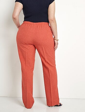 Pantalon droit ceinture semi-élastiquée