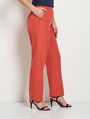 Pantalon droit ceinture semi-élastiquée