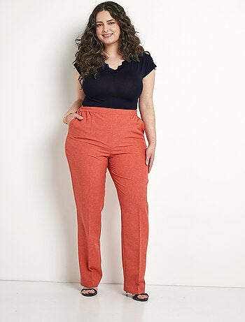 Pantalon droit ceinture semi-élastiquée