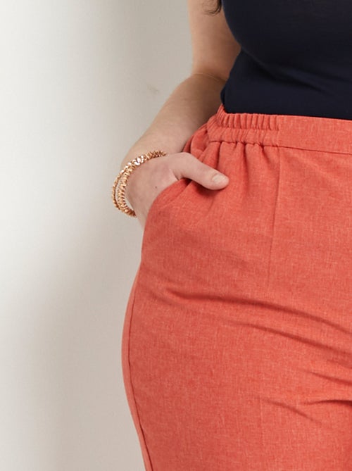 Pantalon droit ceinture semi-élastiquée - Kiabi