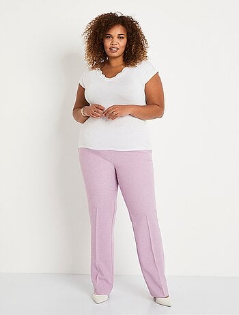Pantalon droit ceinture semi-élastiquée