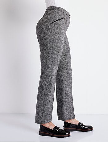 Pantalon droit chevrons ou chiné entrejambe 70 cm - afibel
