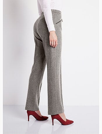 Pantalon droit chevrons ou chiné entrejambe 70 cm - Afibel
