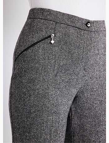 Pantalon droit chevrons ou chiné entrejambe 70 cm - Afibel