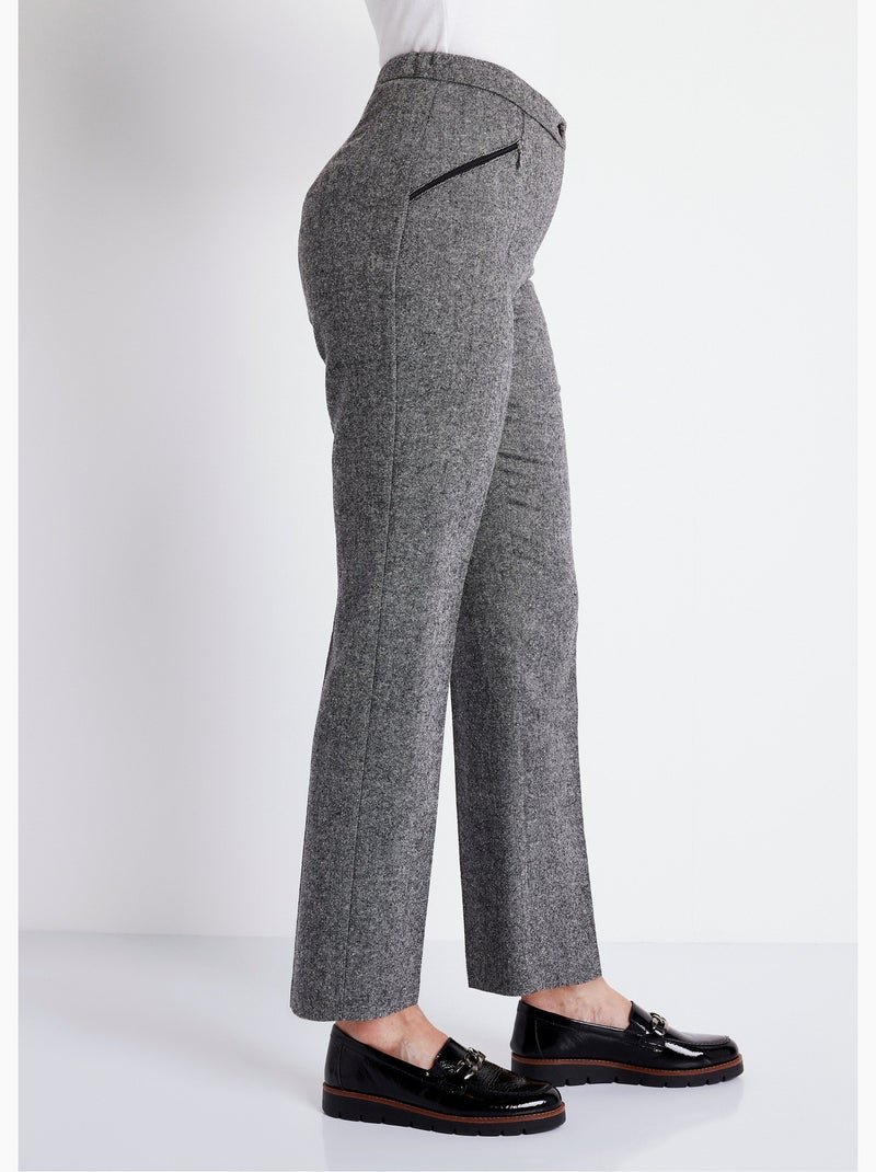 Pantalon droit chevrons ou chiné entrejambe 70 cm - Afibel Gris - Kiabi