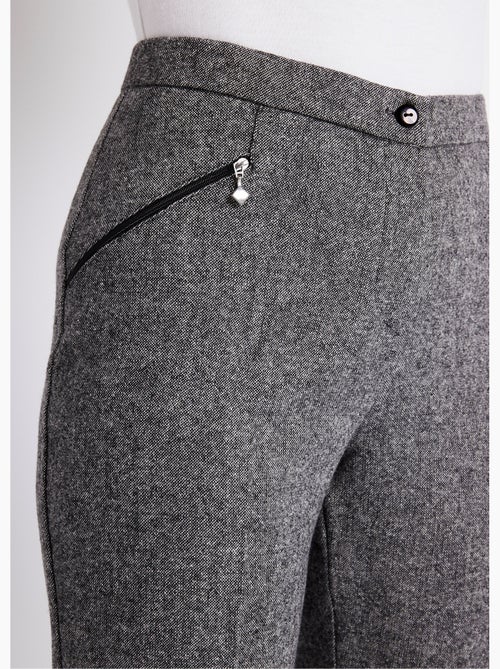 Pantalon droit chevrons ou chiné entrejambe 70 cm - Afibel - Kiabi