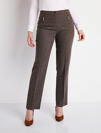 Pantalon droit chevrons ou chiné entrejambe 70 cm - afibel