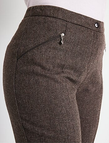 Pantalon droit chevrons ou chiné entrejambe 70 cm - afibel
