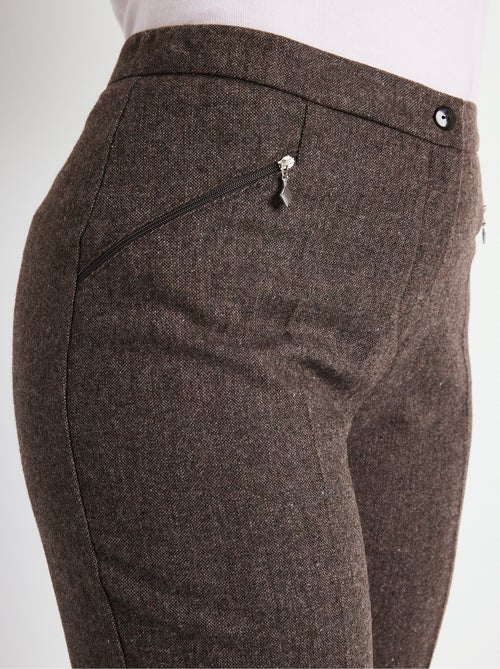 Pantalon droit chevrons ou chiné entrejambe 70 cm - Afibel - Kiabi