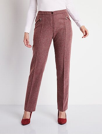 Pantalon droit chevrons ou chiné entrejambe 70 cm - Afibel
