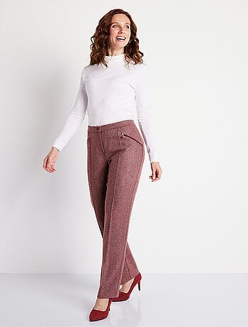 Pantalon droit chevrons ou chiné entrejambe 70 cm - Afibel