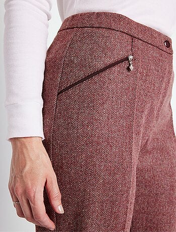 Pantalon droit chevrons ou chiné entrejambe 70 cm - Afibel