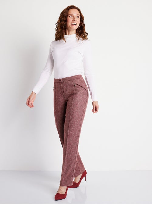 Pantalon droit chevrons ou chiné entrejambe 70 cm - Afibel - Kiabi