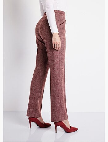Pantalon droit chevrons ou chiné entrejambe 70 cm