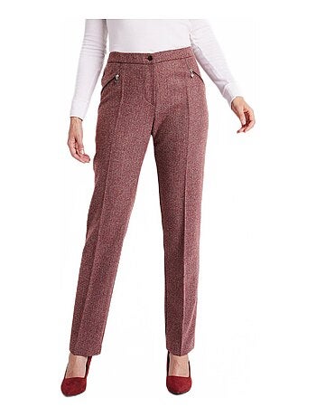 Pantalon droit chevrons ou chiné entrejambe 70 cm