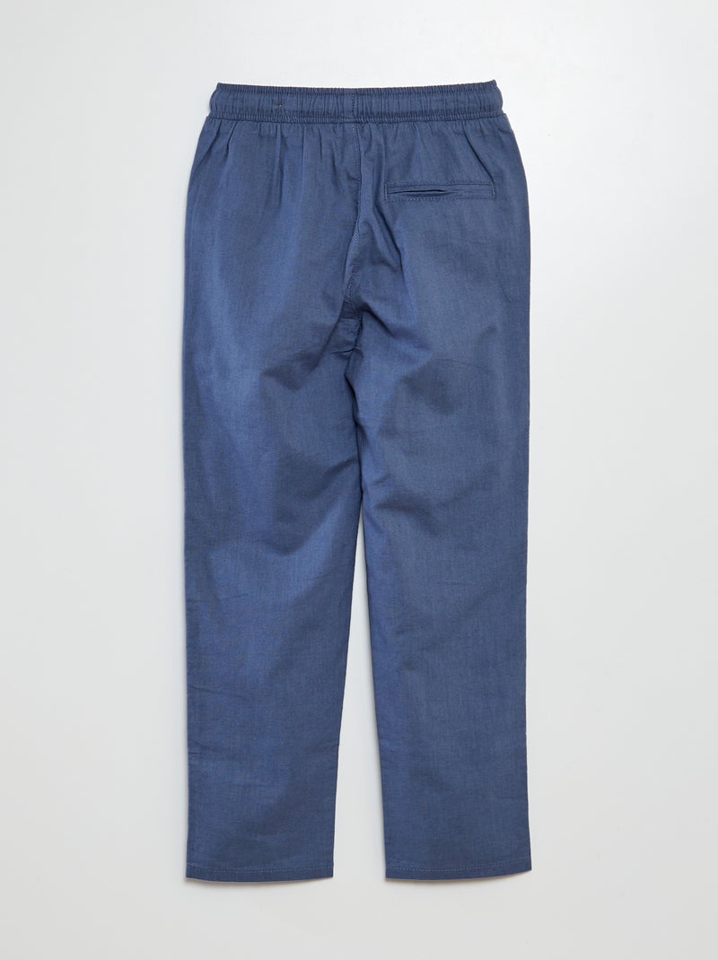 Pantalon droit chino avec cordon BLEU - Kiabi