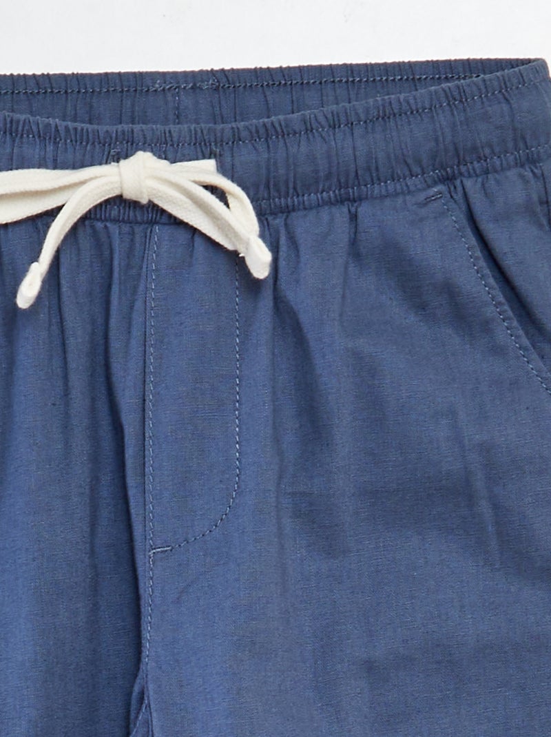 Pantalon droit chino avec cordon BLEU - Kiabi