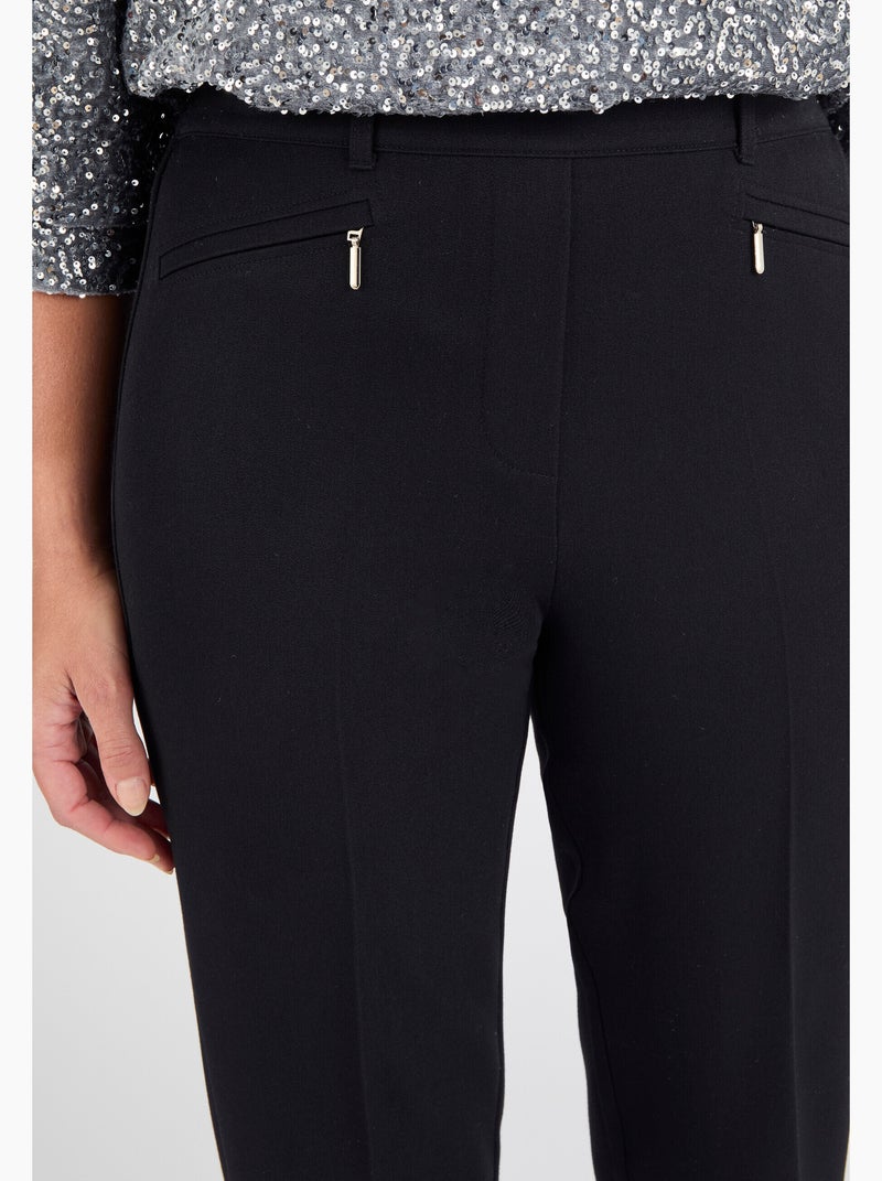 Pantalon droit classique enfilable - Damart Noir - Kiabi