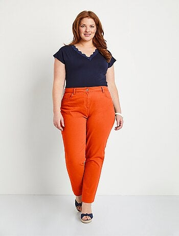 Pantalon droit coton stretch 5 poches - afibel