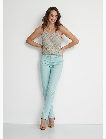 Pantalon droit coton stretch 5 poches - afibel