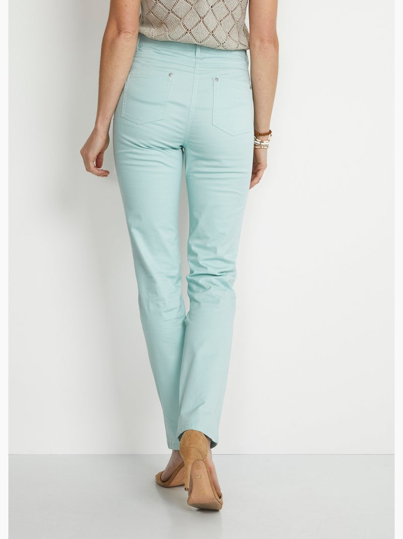 Pantalon droit coton stretch 5 poches - afibel Vert - Kiabi