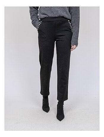 Pantalon droit détails strass ESMENA