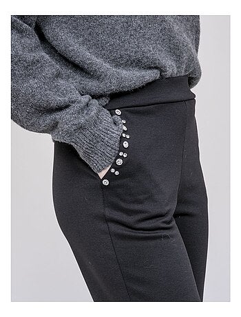 Pantalon droit détails strass ESMENA