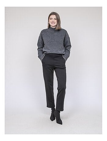 Pantalon droit détails strass ESMENA