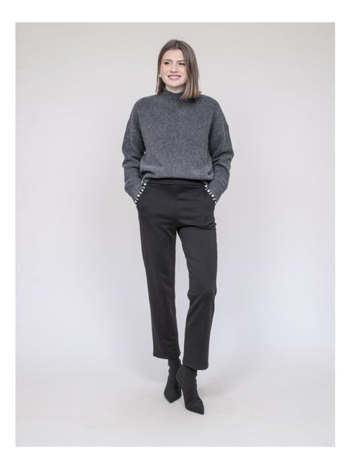 Pantalon droit détails strass ESMENA - Kiabi