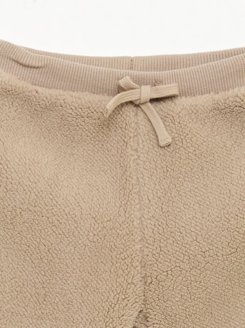 Pantalon droit effet moutonné uni - Kiabi