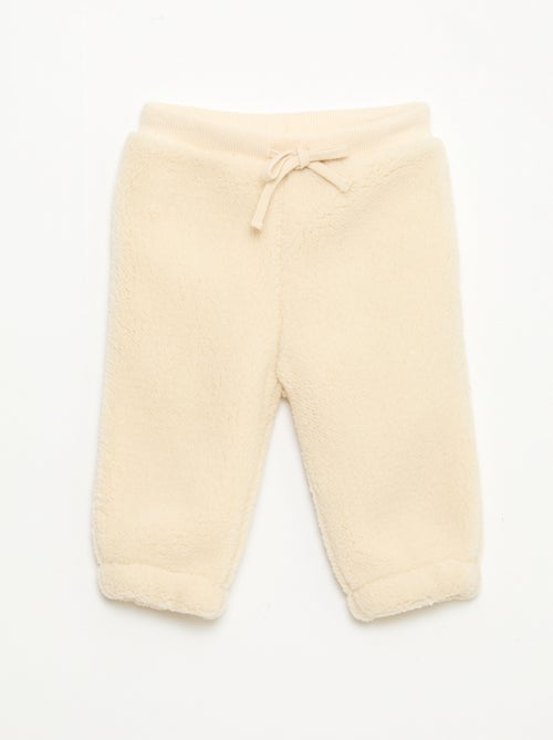 Pantalon droit effet moutonné uni - Kiabi