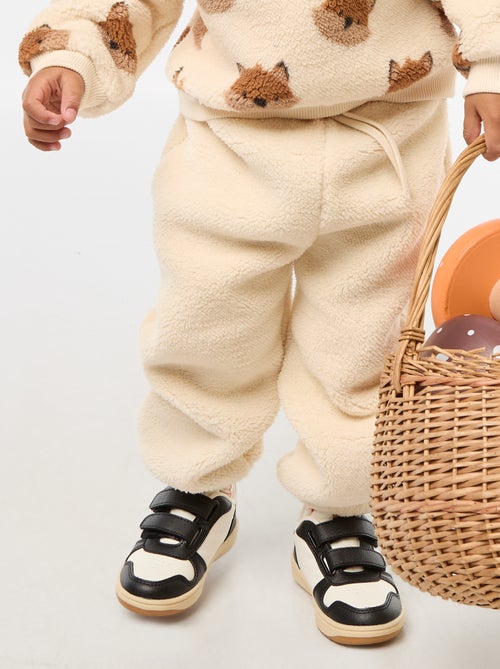 Pantalon droit effet moutonné uni - Kiabi