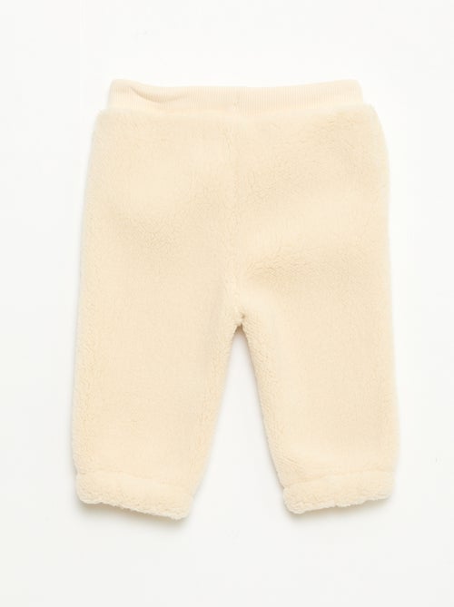 Pantalon droit effet moutonné uni - Kiabi