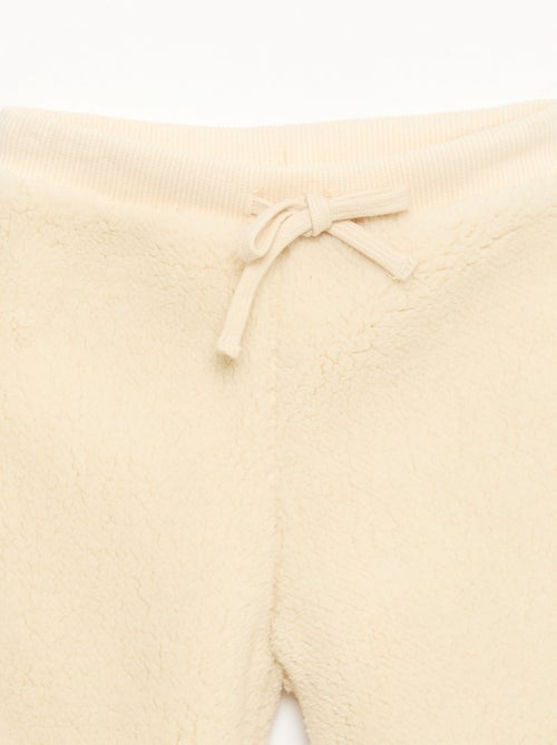 Pantalon droit effet moutonné uni - Kiabi