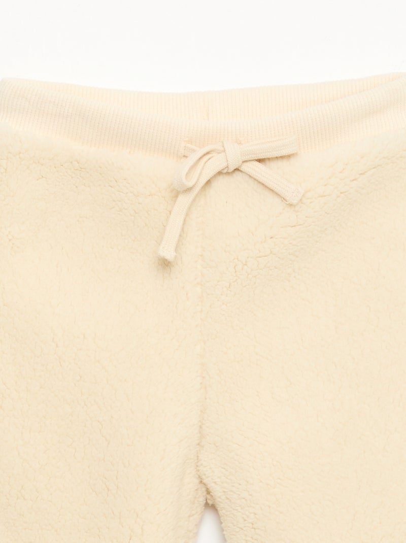 Pantalon droit effet moutonné uni Blanc - Kiabi