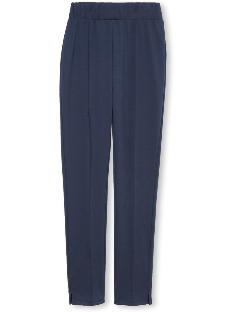 Pantalon droit élastiqué en maille milan - DAXON Bleu marine - Kiabi