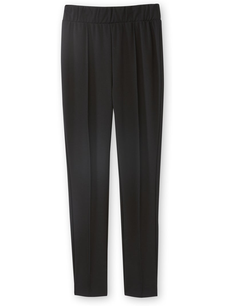Pantalon droit élastiqué en maille milan - DAXON Noir Noir - Kiabi
