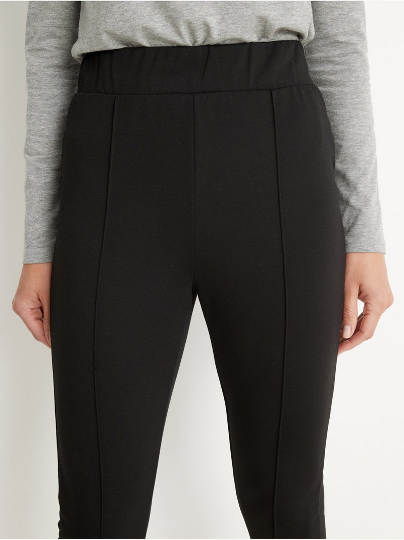 Pantalon droit élastiqué en maille milan - DAXON Noir Noir - Kiabi