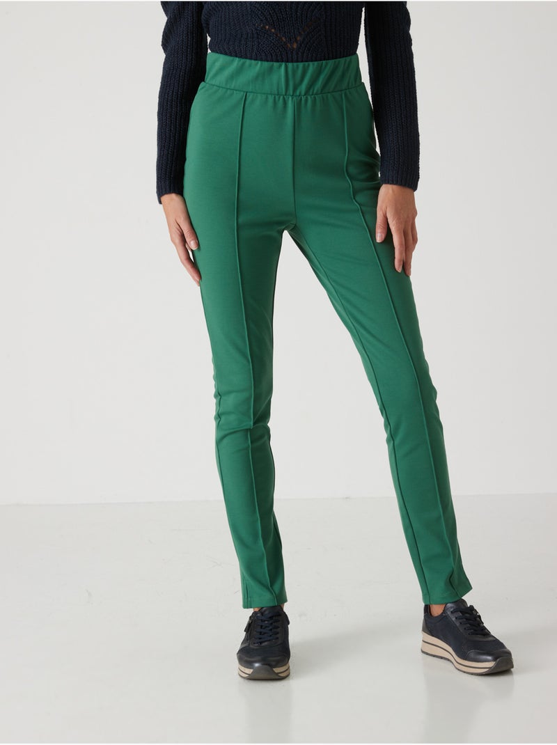 Pantalon droit élastiqué en maille milan - DAXON Vert - Kiabi