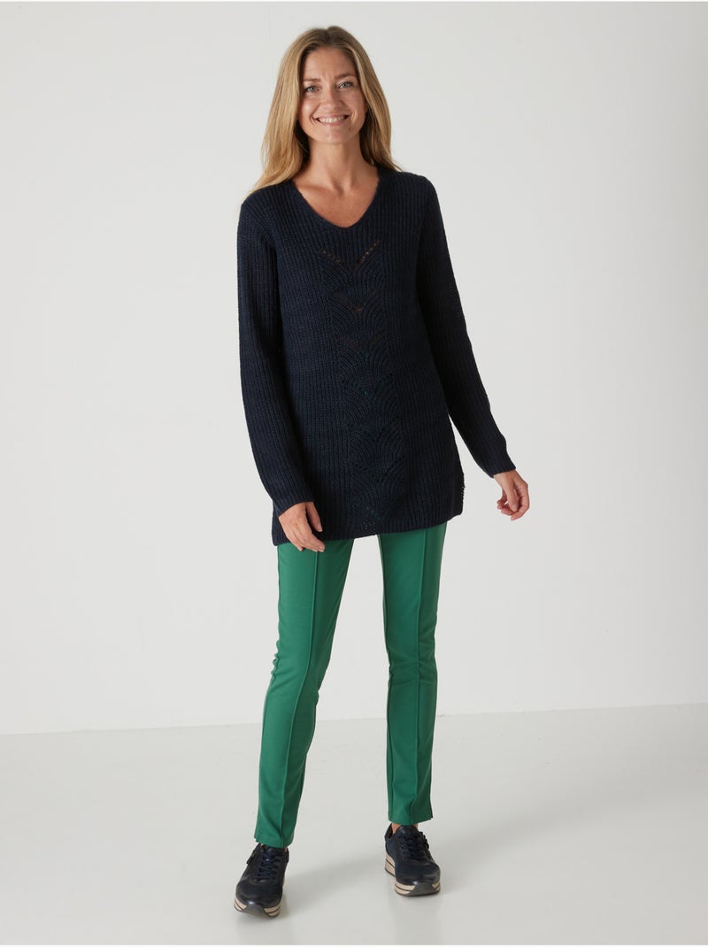 Pantalon droit élastiqué en maille milan - DAXON Vert - Kiabi