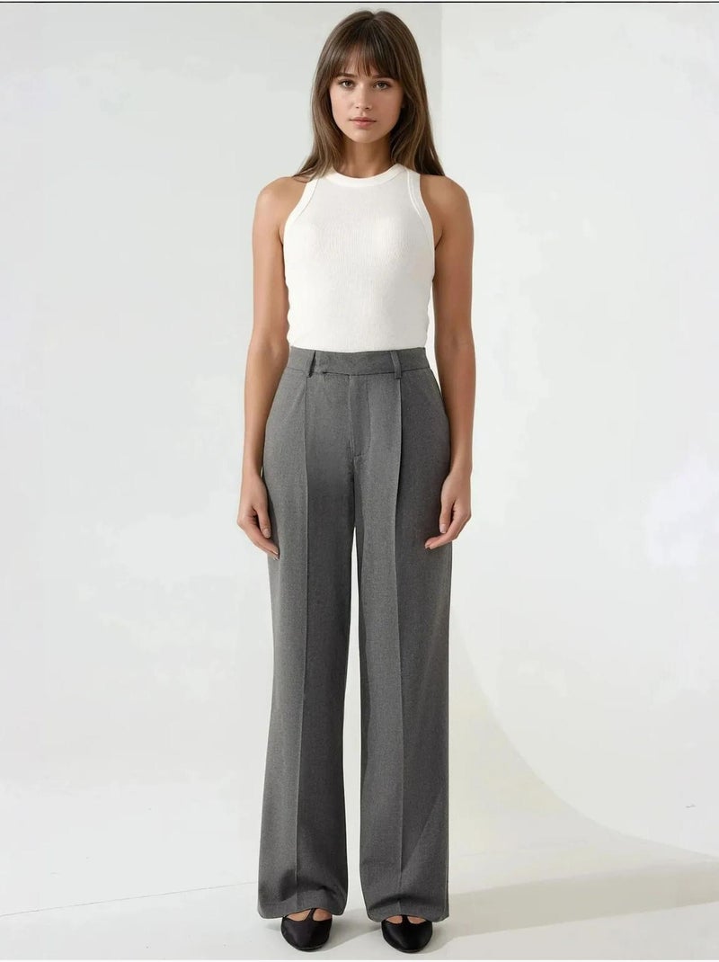 Pantalon droit élégant Gris - Kiabi