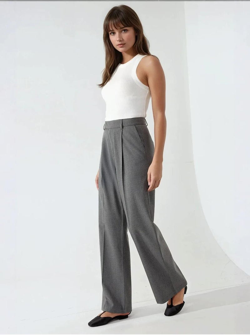 Pantalon droit élégant Gris - Kiabi
