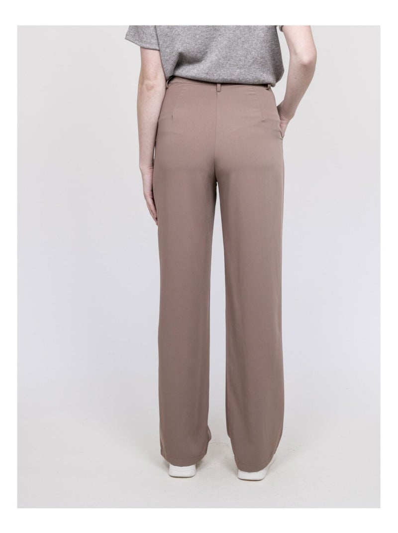 Pantalon droit ELMEDINA Beige - Kiabi