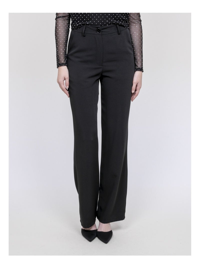 Pantalon droit ELMEDINA Noir - Kiabi