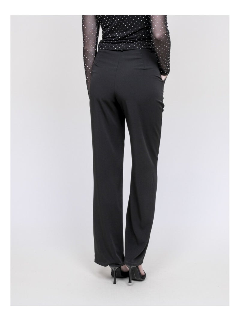 Pantalon droit ELMEDINA Noir - Kiabi