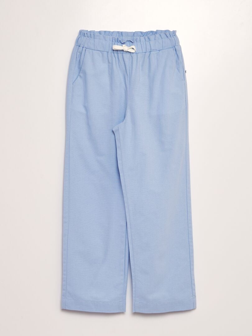 Pantalon droit en coton Bleu - Kiabi