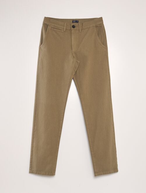 Pantalon droit en coton - Kiabi